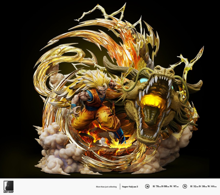 Statues/Figures LAST SLEEP STUDIO Dragon Ball | Last Sleep Studio Dragon Ball Z: Super Saiyan 3 Dragon Fist Goku [Pr