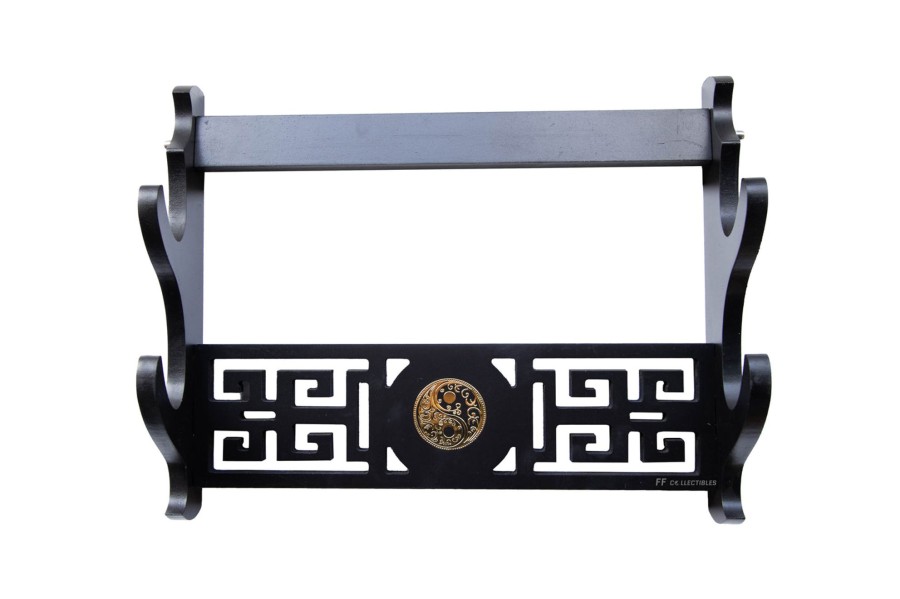 Sword Accessories FF COLLECTIBLES | Vintage Hollow Pattern Double Sword Stand Wall Mounted