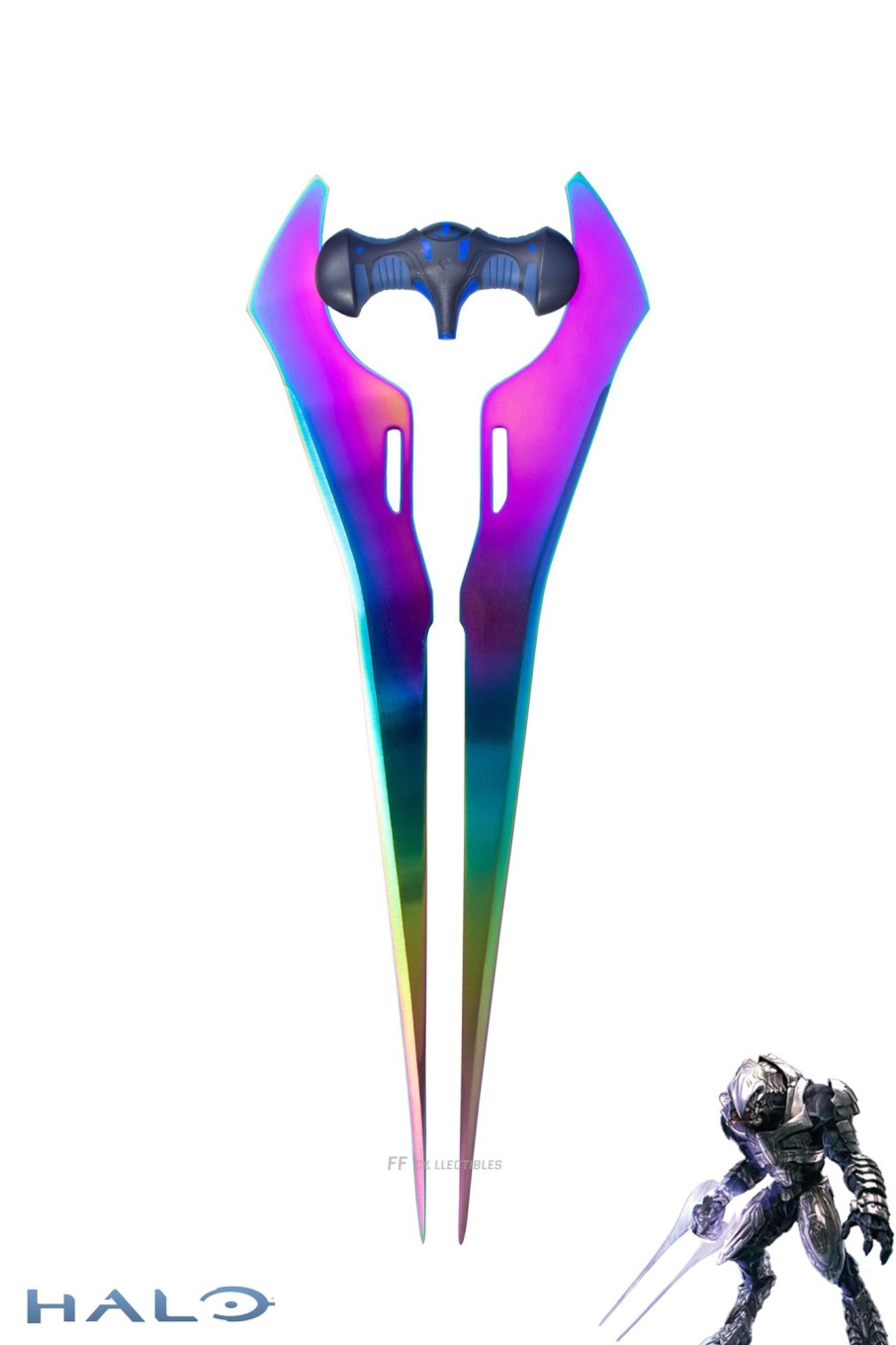 Games Swords FF COLLECTIBLES | Halo The Type-1 Energy Sword Rainbow Titanium Edition (Life Size Met