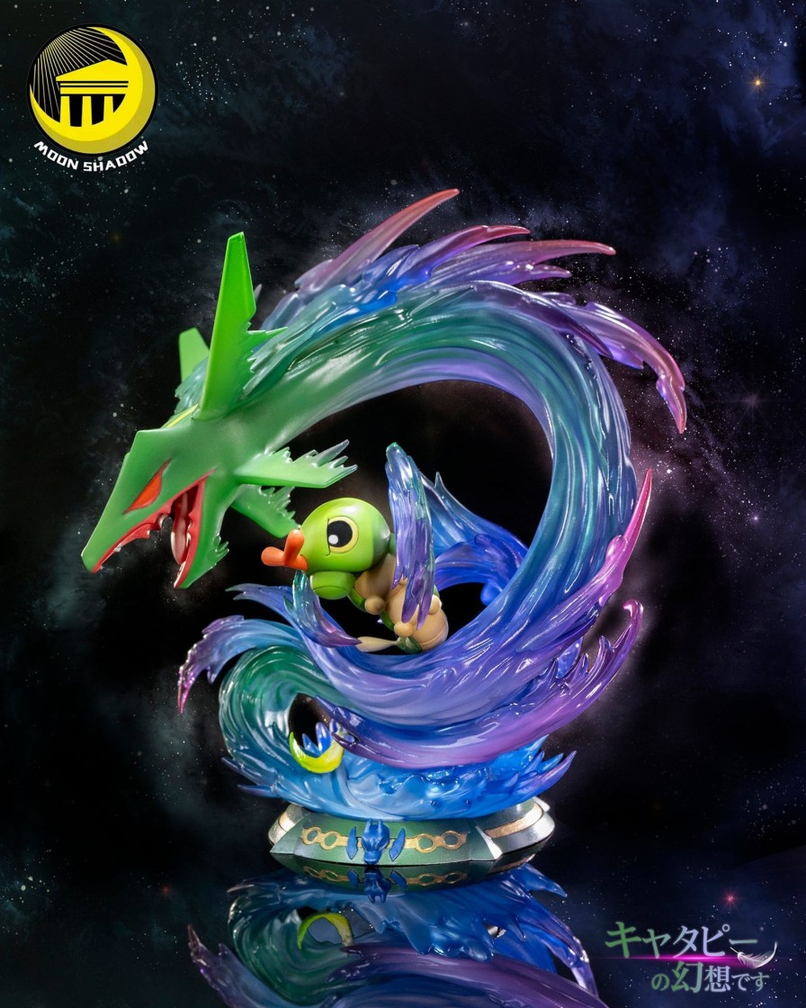 Statues/Figures MOON SHADOW STUDIO Pokemon | Moon Shadow Studio Pokemon: Awakening Series 9. Caterpie And Rayquaz