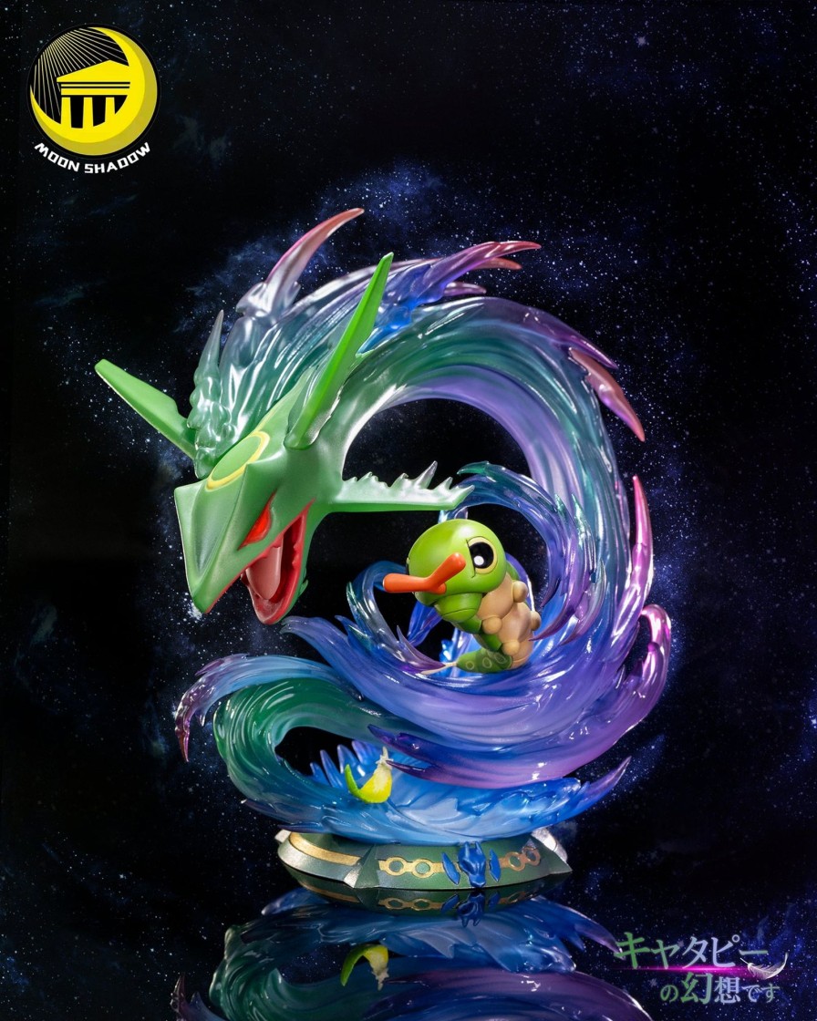 Statues/Figures MOON SHADOW STUDIO Pokemon | Moon Shadow Studio Pokemon: Awakening Series 9. Caterpie And Rayquaz