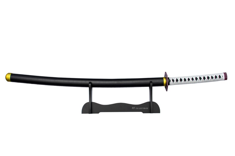 Anime Swords FF COLLECTIBLES | Demon Slayer Giyu Tomioka'S Nichirin Sword (With Leather Sheath And