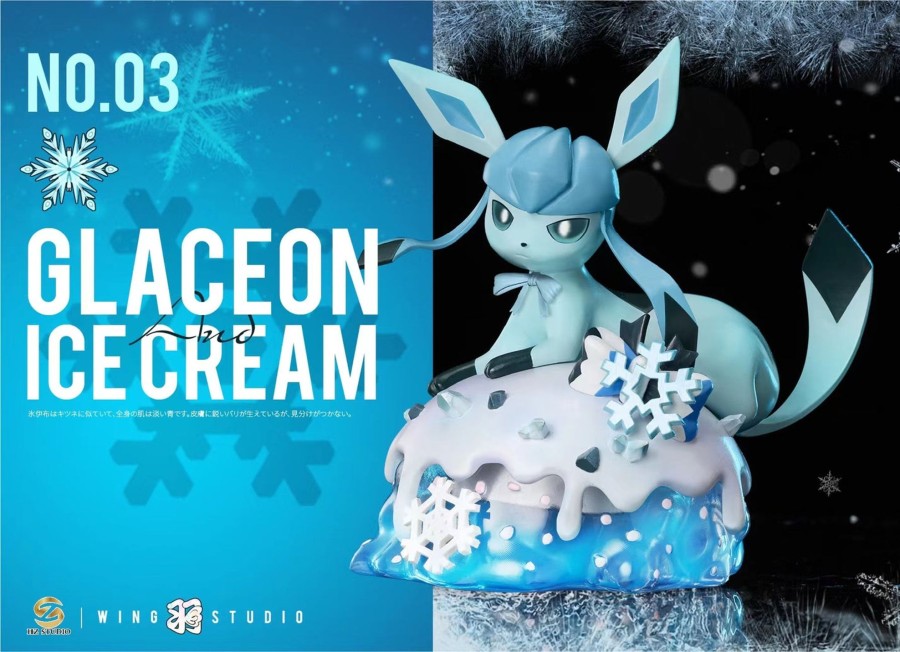 Statues/Figures WING x HZ STUDIO Pokemon | Wing X Hz Studio Pokemon: Dessert Series 03. Glaceon Ice Cream [In S