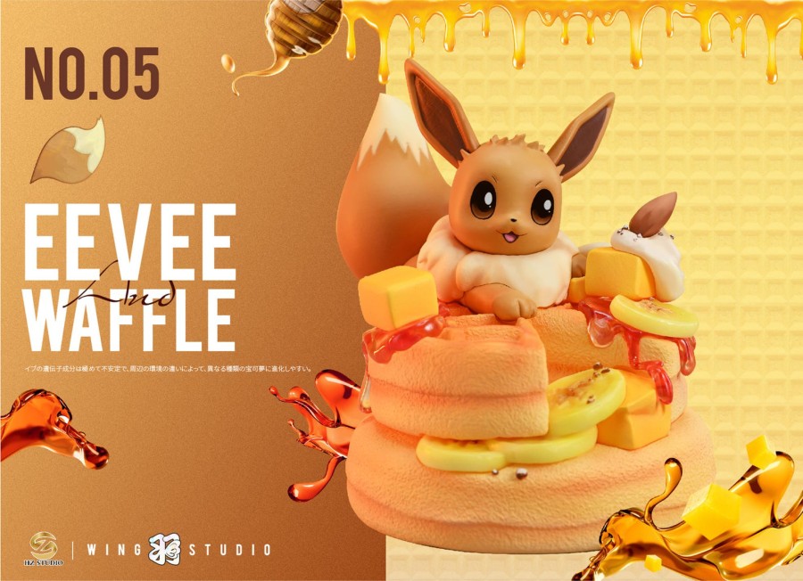 Statues/Figures WING x HZ STUDIO Pokemon | Wing X Hz Studio Pokemon: Dessert Series 05. Eevee Waffle [In Stock]