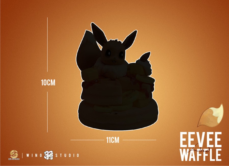 Statues/Figures WING x HZ STUDIO Pokemon | Wing X Hz Studio Pokemon: Dessert Series 05. Eevee Waffle [In Stock]