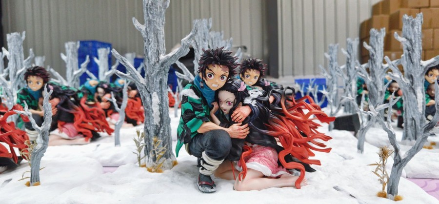 Statues/Figures UP ART STUDIO Demon Slayer | Up Art Studio Demon Slayer: Tanjiro And Nezuko'S Snow Scene [Pre-Ord