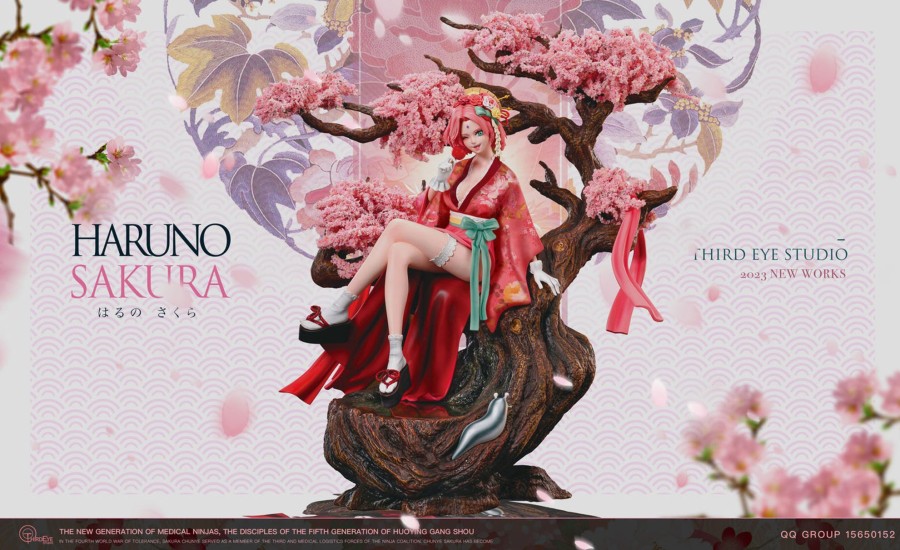 Statues/Figures THIRD EYE STUDIO Naruto | Third Eye Studio Naruto: Japanese Attire Series 5. Sakura Haruno [Pr