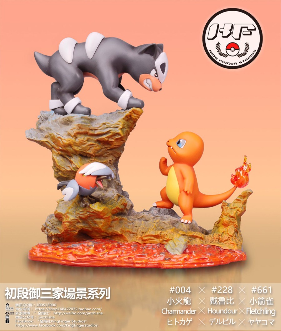 Statues/Figures KING FINGER STUDIO Pokemon | King Finger Studio Pokemon: 3 Generation Series, Fire Type Starter P