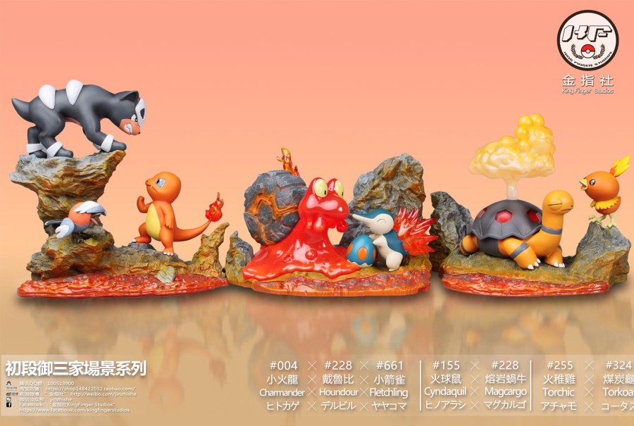 Statues/Figures KING FINGER STUDIO Pokemon | King Finger Studio Pokemon: 3 Generation Series, Fire Type Starter P