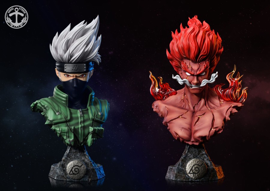 Statues/Figures SURGE STUDIO Naruto | Surge Studio Naruto: Konoha Youth Duo Bust Series, Kakashi And Guy [