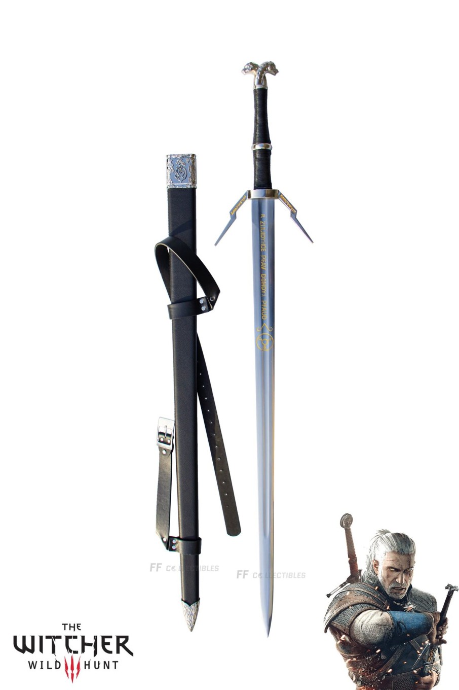 Games Swords FF COLLECTIBLES | The Witcher - Geralt Of Rivia'S Enhanced Wolven Silver Sword