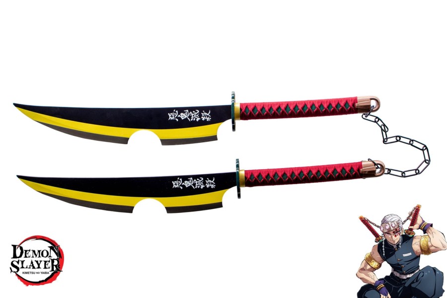 Anime Swords FF COLLECTIBLES | Demon Slayer Tengen Uzui'S Dual Nichirin Cleavers