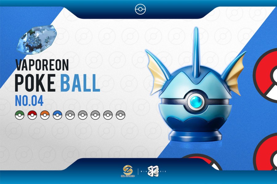 Statues/Figures WING x HZ STUDIO Pokemon | Wing X Hz Studio Pokemon: Eevee Poke Ball Series 04. Vaporeon Poke B