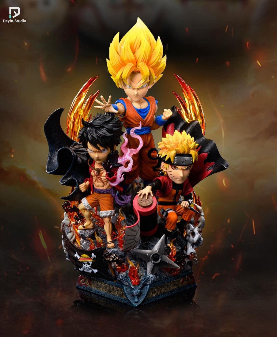 Statues/Figures DEYIN STUDIO Naruto | Deyin Studio The Big Three, Luffy, Naruto And Goku [In Stock]