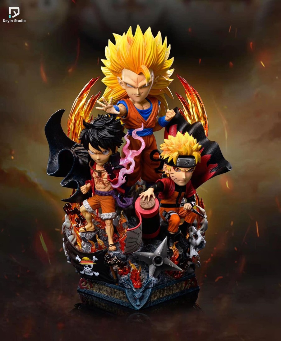 Statues/Figures DEYIN STUDIO Naruto | Deyin Studio The Big Three, Luffy, Naruto And Goku [In Stock]