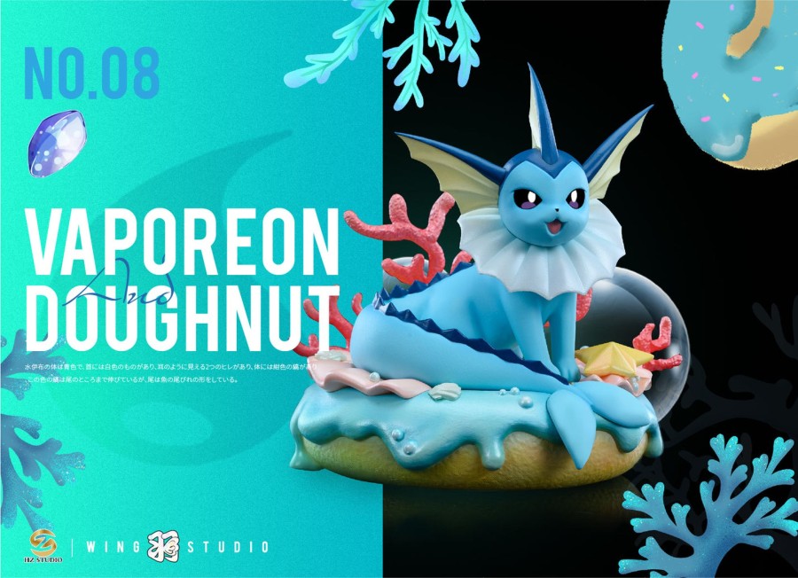 Statues/Figures WING x HZ STUDIO Pokemon | Wing X Hz Studio Pokemon: Dessert Series 07. Vaporeon Doughnut [In S