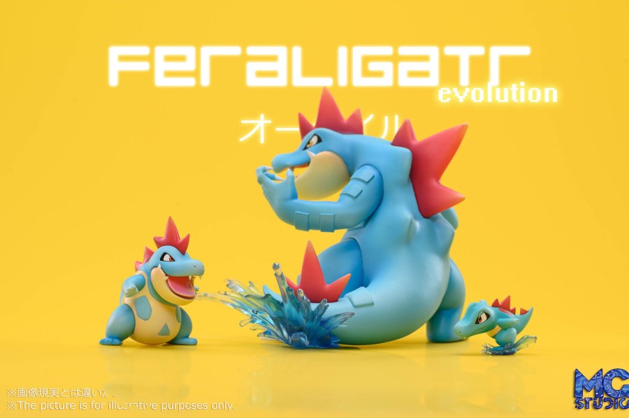 Statues/Figures MG STUDIO Pokemon | Mg Studio Pokemon: Scale World Series, Feraligatr Evolution Family [