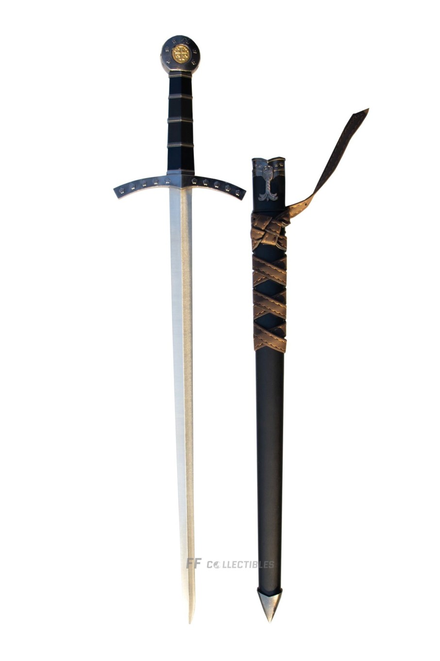 Medieval Swords FF COLLECTIBLES | Medieval Knights Of Templar Crusader - Short Sword (W Free Sword Stand