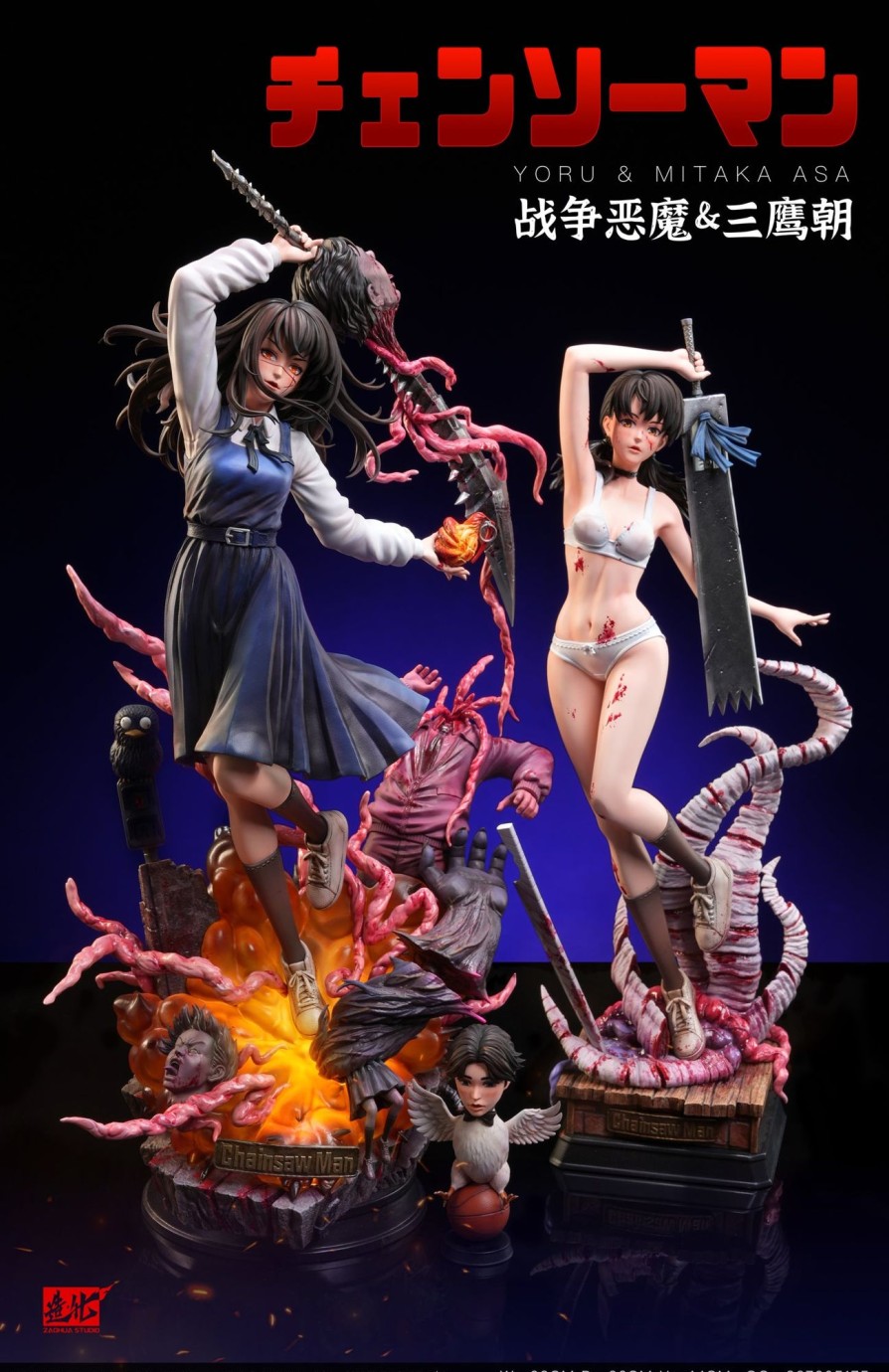 Statues/Figures ZAOHUA STUDIO Chainsaw Man | Zaohua Studio Chainsaw Man: War Devil, Yoru And Asa Mitaka [Pre-Orde