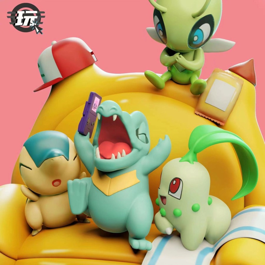 Statues/Figures JUST PLAY STUDIO Pokemon | Just Play Studio Pokemon: Johto Region Starter Pokemon [Discontinued