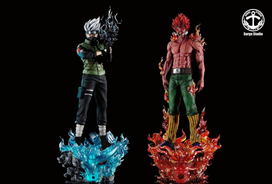 Statues/Figures SURGE STUDIO Naruto | Surge Studio Naruto: Konoha Youth Duo Kakashi Hatake And Might Guy [