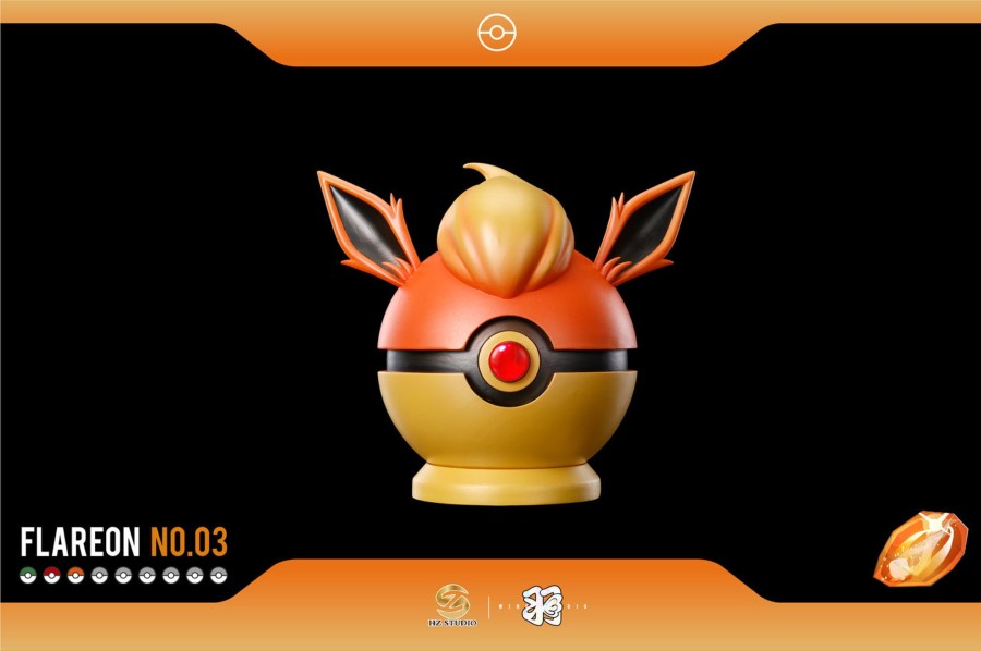 Statues/Figures WING x HZ STUDIO Pokemon | Wing X Hz Studio Pokemon: Eevee Poke Ball Series 03. Flareon Poke Ba