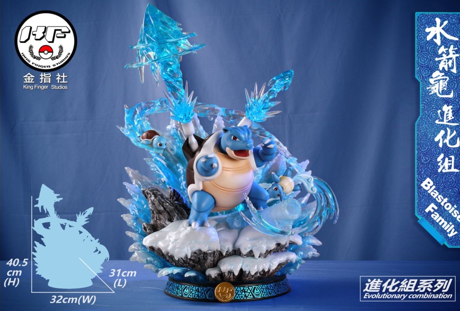 Statues/Figures KING FINGER STUDIO Pokemon | King Finger Studio Pokemon: Blastoise Family Evolutionary Series [Pr