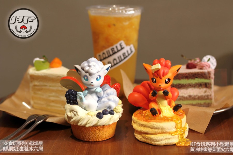 Statues/Figures KING FINGER STUDIO Pokemon | King Finger Studio Pokemon: Fruit Tart Alolan Vulpix And Souffle Vul