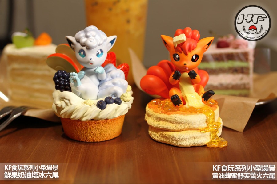 Statues/Figures KING FINGER STUDIO Pokemon | King Finger Studio Pokemon: Fruit Tart Alolan Vulpix And Souffle Vul