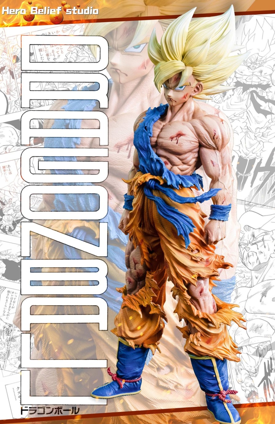 Statues/Figures HERO BELIEF STUDIO Dragon Ball | Hero Belief Studio Dragon Ball Z: 3Rd Anniversary Super Saiyan Goku