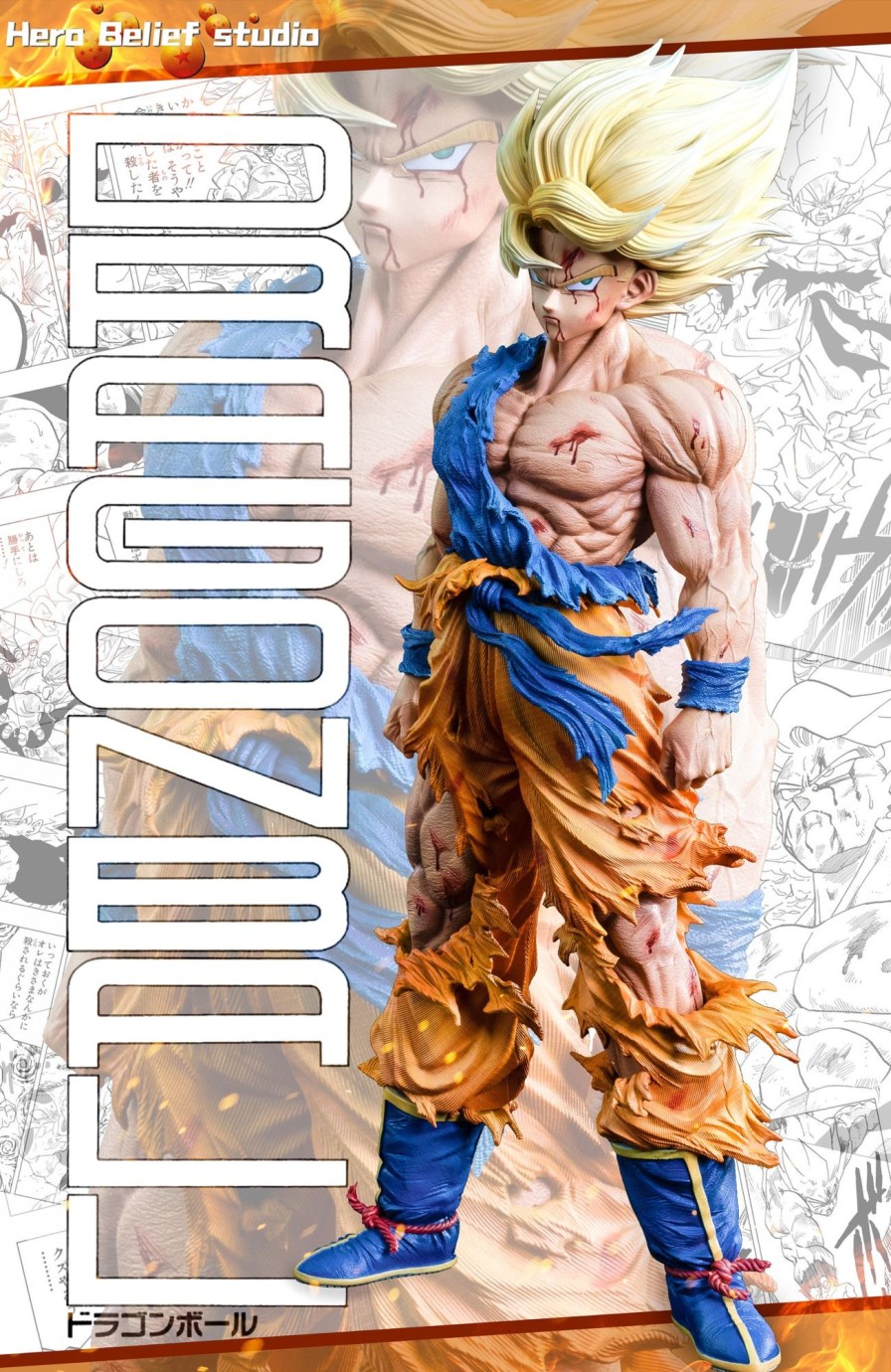 Statues/Figures HERO BELIEF STUDIO Dragon Ball | Hero Belief Studio Dragon Ball Z: 3Rd Anniversary Super Saiyan Goku