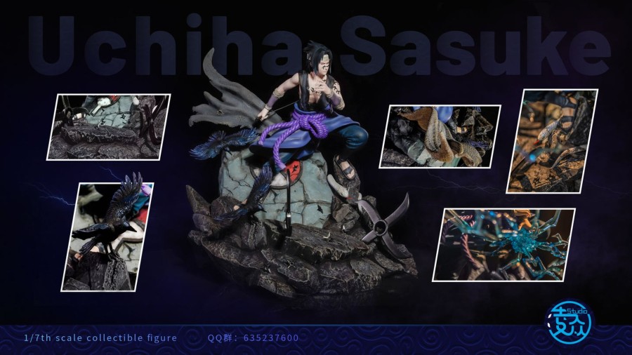 Statues/Figures LING ZHONG STUDIO Naruto | Ling Zhong Studio Naruto: Classic Battle Series, Sasuke Uchiha [Sold